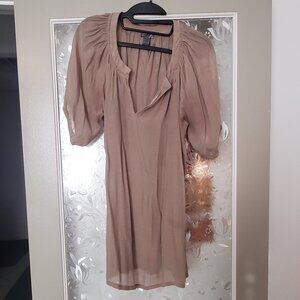 Light, bright brown poetry top - size Medium